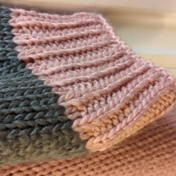 Macaron Chunky Knit Colorblock Cardigan - Picture 2 of 5